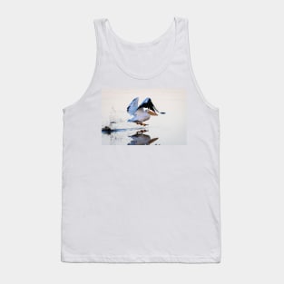 Pelican Takeoff Kicking Up Mud Tank Top